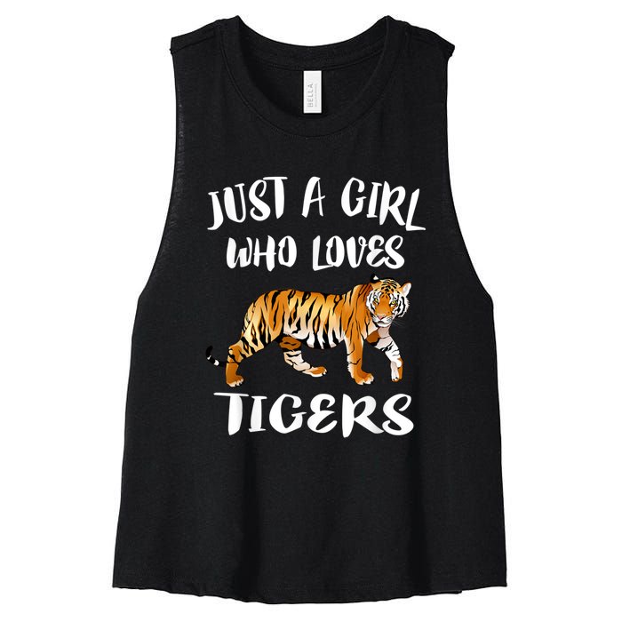 Just A Girl Who Loves Tigers Tiger Animal Lover Gift Women's Racerback Cropped Tank