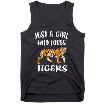 Just A Girl Who Loves Tigers Tiger Animal Lover Gift Tank Top