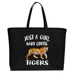 Just A Girl Who Loves Tigers Tiger Animal Lover Gift Cotton Canvas Jumbo Tote