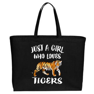 Just A Girl Who Loves Tigers Tiger Animal Lover Gift Cotton Canvas Jumbo Tote