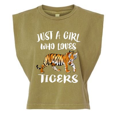 Just A Girl Who Loves Tigers Tiger Animal Lover Gift Garment-Dyed Women's Muscle Tee