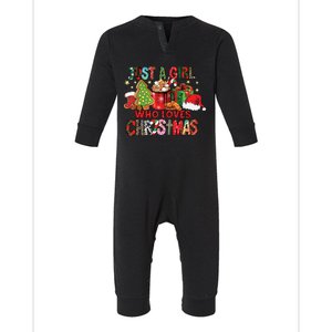 Just A Girl Who Loves Hot Cocoa Funny Christmas Infant Fleece One Piece