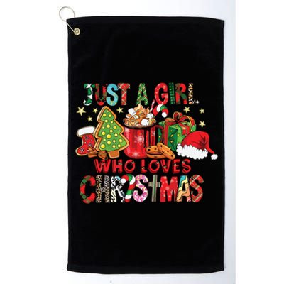 Just A Girl Who Loves Hot Cocoa Funny Christmas Platinum Collection Golf Towel