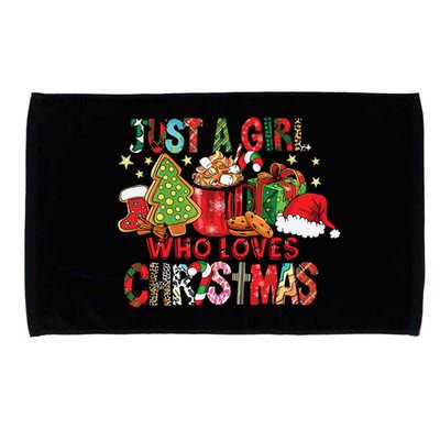 Just A Girl Who Loves Hot Cocoa Funny Christmas Microfiber Hand Towel