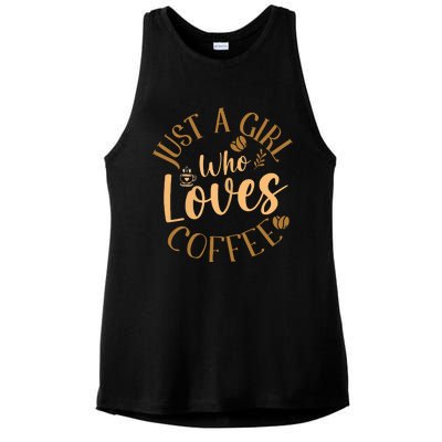 Just A Girl Who Loves Coffee Womens Coffee Lover Ladies PosiCharge Tri-Blend Wicking Tank