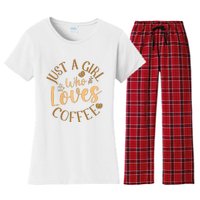 Just A Girl Who Loves Coffee Womens Coffee Lover Women's Flannel Pajama Set