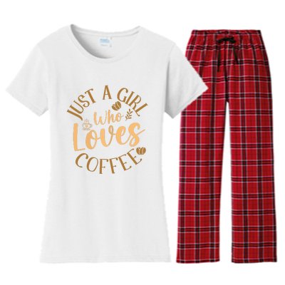 Just A Girl Who Loves Coffee Womens Coffee Lover Women's Flannel Pajama Set