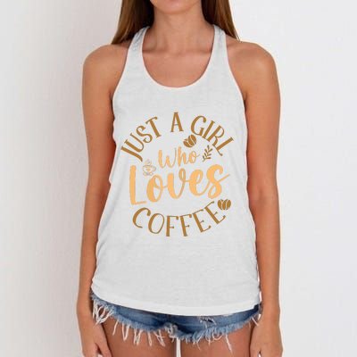 Just A Girl Who Loves Coffee Womens Coffee Lover Women's Knotted Racerback Tank