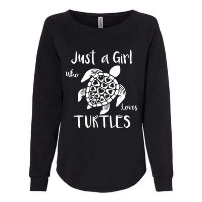 Just A Girl Who Loves Turtles Womens California Wash Sweatshirt