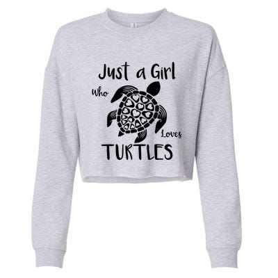 Just A Girl Who Loves Turtles Cropped Pullover Crew