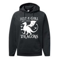 Just A Girl Who Loves Dragons Performance Fleece Hoodie