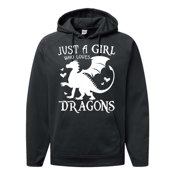 Just A Girl Who Loves Dragons Performance Fleece Hoodie