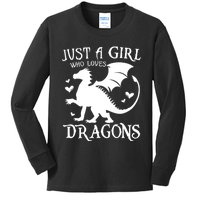 Just A Girl Who Loves Dragons Kids Long Sleeve Shirt