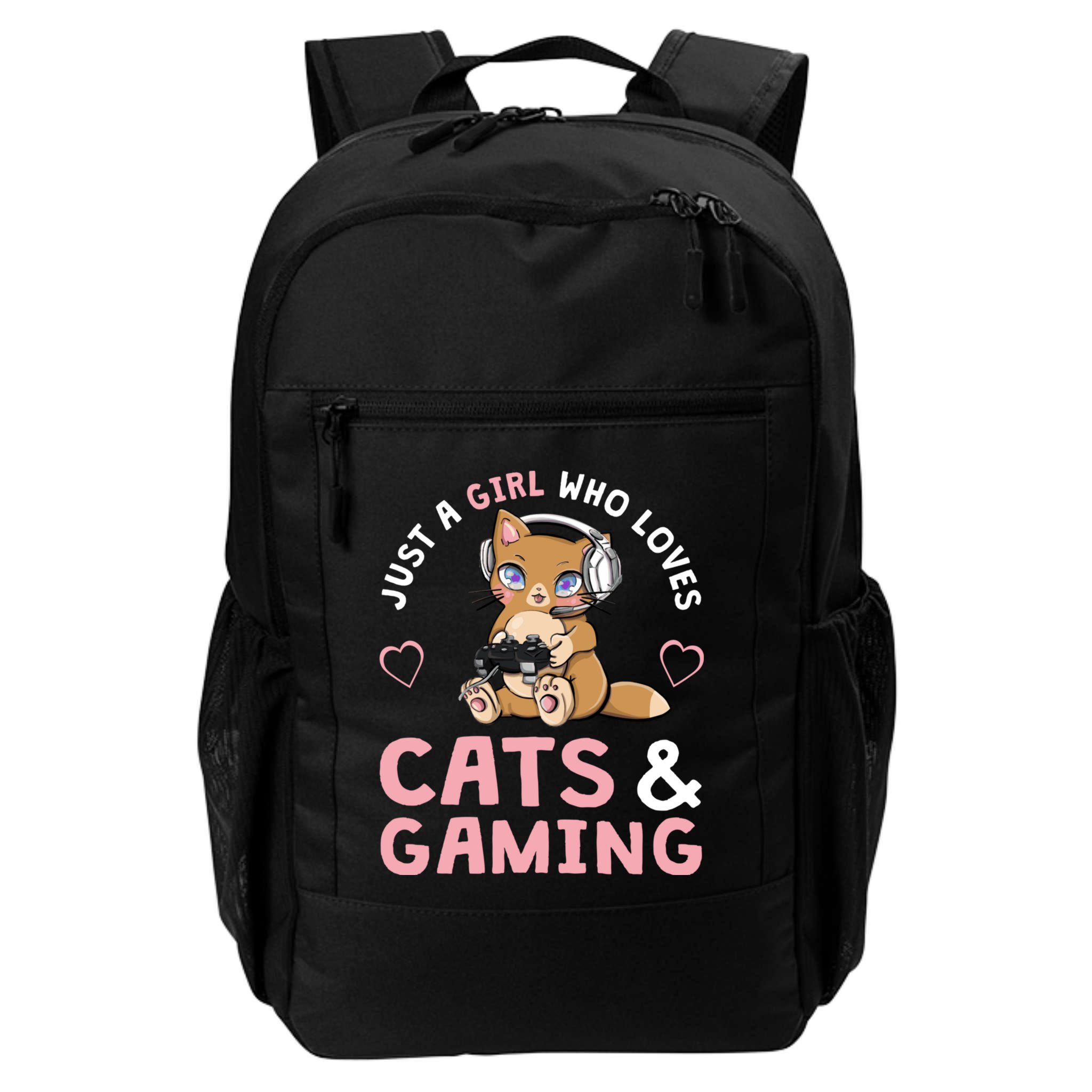 Just A Girl Who Loves Cats And Gaming Cute Gamer Cat Backpack