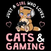 Just A Girl Who Loves Cats And Gaming Cute Gamer Cat 16 in Basic Backpack