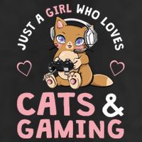 Just A Girl Who Loves Cats And Gaming Cute Gamer Cat Golf Towel