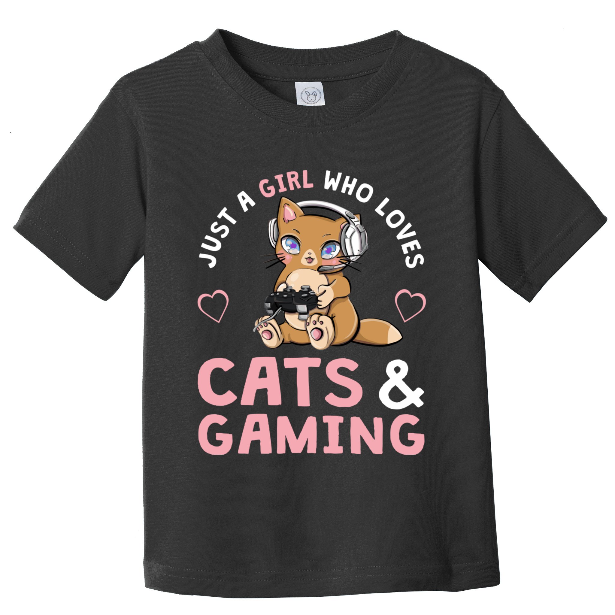 Just A Girl Who Loves Cats And Gaming Cute Gamer Cat Toddler T-Shirt