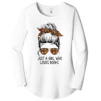 Just A Girl Who Loves Books Funny Messy Bun Women's Perfect Tri Tunic Long Sleeve Shirt