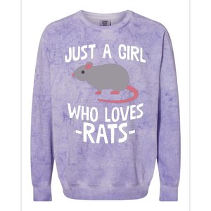 Just A Girl Who Loves Rats Rat Lover Gift Colorblast Crewneck Sweatshirt