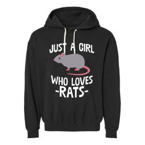 Just A Girl Who Loves Rats Rat Lover Gift Garment-Dyed Fleece Hoodie