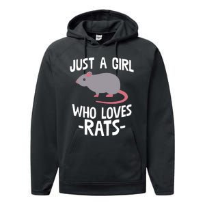 Just A Girl Who Loves Rats Rat Lover Gift Performance Fleece Hoodie