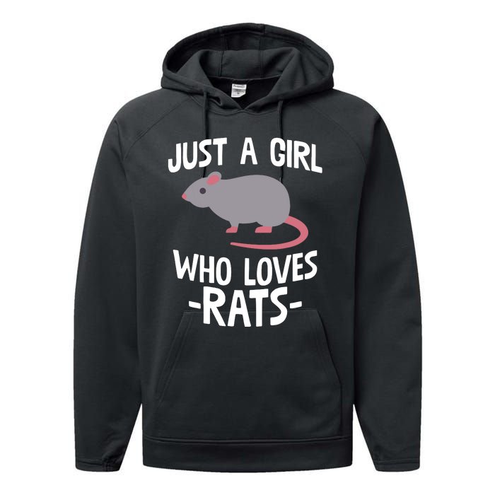 Just A Girl Who Loves Rats Rat Lover Gift Performance Fleece Hoodie