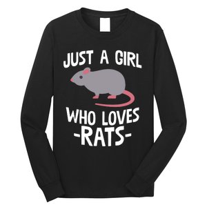 Just A Girl Who Loves Rats Rat Lover Gift Long Sleeve Shirt