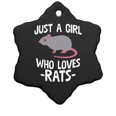 Just A Girl Who Loves Rats Rat Lover Gift Ceramic Star Ornament