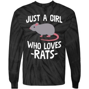 Just A Girl Who Loves Rats Rat Lover Gift Tie-Dye Long Sleeve Shirt