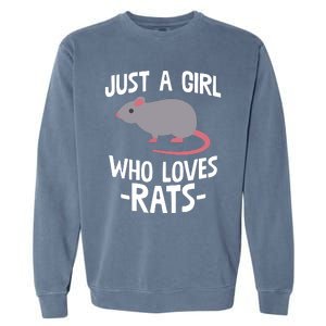 Just A Girl Who Loves Rats Rat Lover Gift Garment-Dyed Sweatshirt