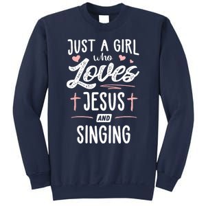 Just A Girl Who Loves Jesus And Singing Gift Women Sweatshirt