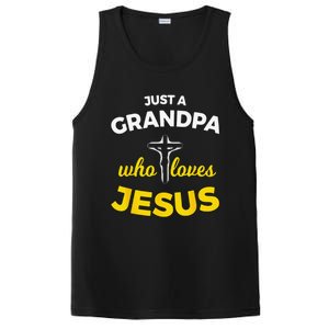 Just A Grandpa Who Loves Jesus Christian Faith Gift PosiCharge Competitor Tank