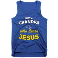 Just A Grandpa Who Loves Jesus Christian Faith Gift Tank Top