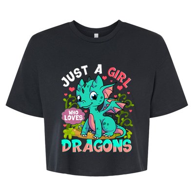 Just A Girl Who Loves Dragons Bella+Canvas Jersey Crop Tee