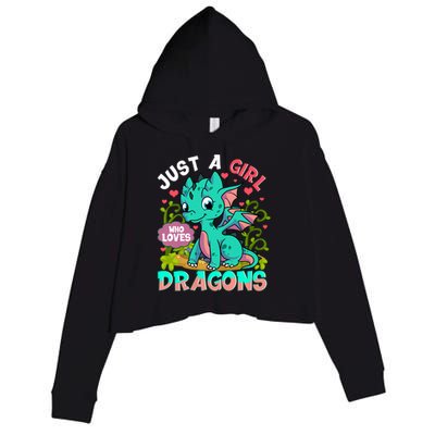 Just A Girl Who Loves Dragons Crop Fleece Hoodie