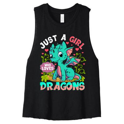 Just A Girl Who Loves Dragons Women's Racerback Cropped Tank