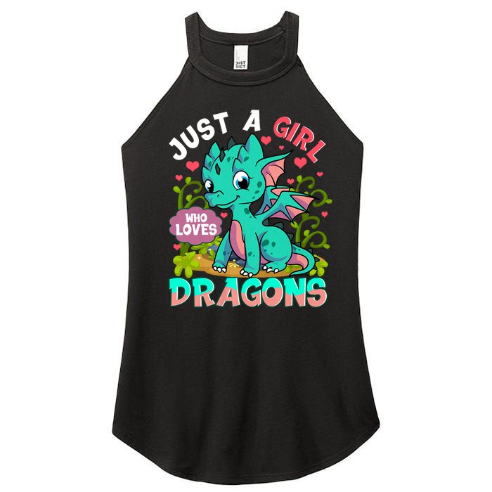 Just A Girl Who Loves Dragons Women’s Perfect Tri Rocker Tank