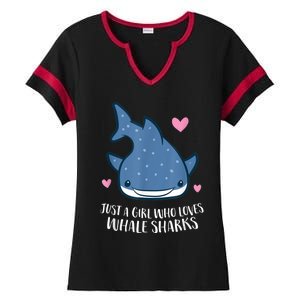 Just A Girl Who Loves Whale Sharks Cute Whale Shark Ladies Halftime Notch Neck Tee