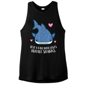 Just A Girl Who Loves Whale Sharks Cute Whale Shark Ladies PosiCharge Tri-Blend Wicking Tank