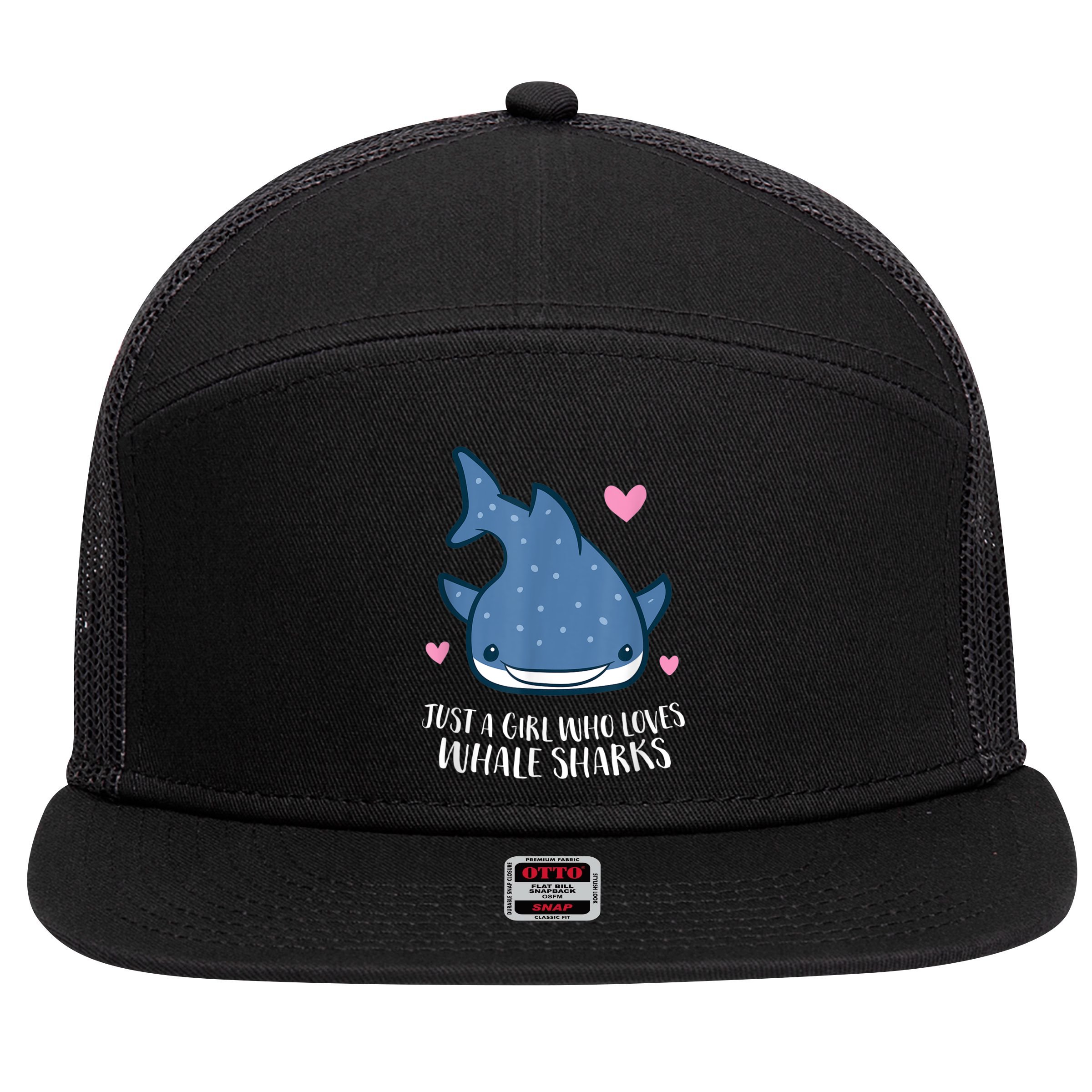 Just A Girl Who Loves Whale Sharks Cute Whale Shark 7 Panel Mesh Trucker Snapback Hat