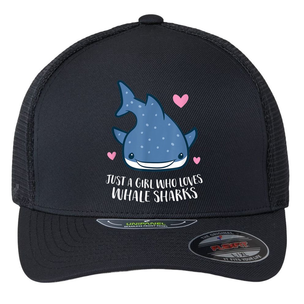 Just A Girl Who Loves Whale Sharks Cute Whale Shark Flexfit Unipanel Trucker Cap