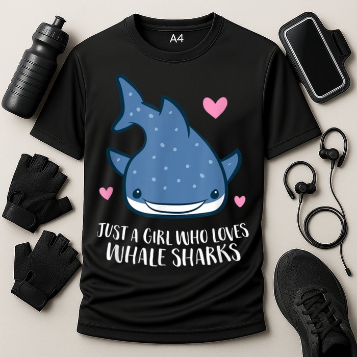 Just A Girl Who Loves Whale Sharks Cute Whale Shark Cooling Performance Crew T-Shirt