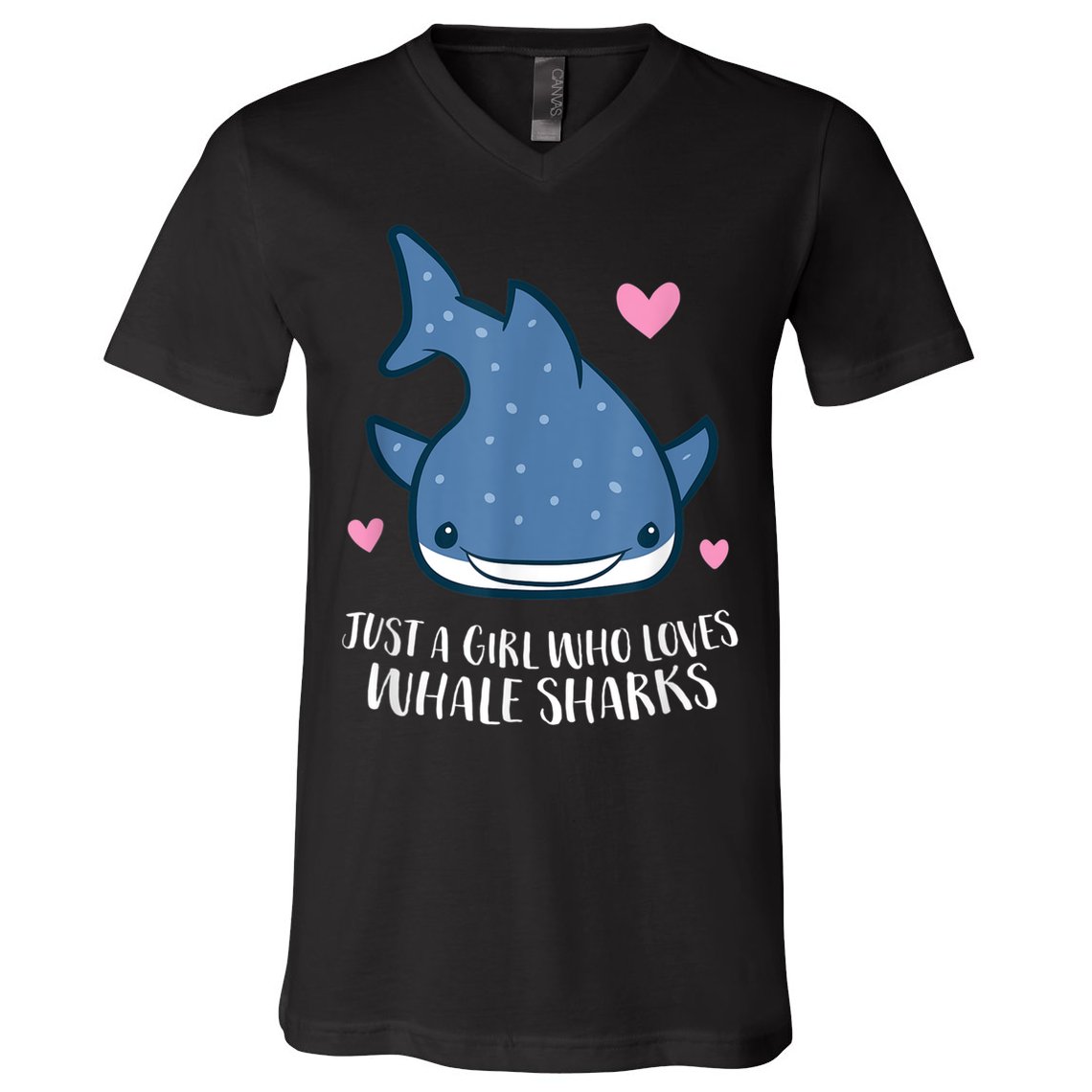 Just A Girl Who Loves Whale Sharks Cute Whale Shark V-Neck T-Shirt