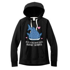 Just A Girl Who Loves Whale Sharks Cute Whale Shark Women's Fleece Hoodie