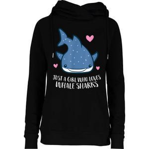 Just A Girl Who Loves Whale Sharks Cute Whale Shark Womens Funnel Neck Pullover Hood