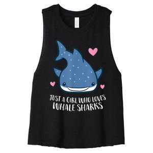 Just A Girl Who Loves Whale Sharks Cute Whale Shark Women's Racerback Cropped Tank