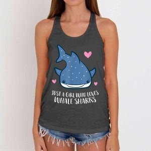 Just A Girl Who Loves Whale Sharks Cute Whale Shark Women's Knotted Racerback Tank