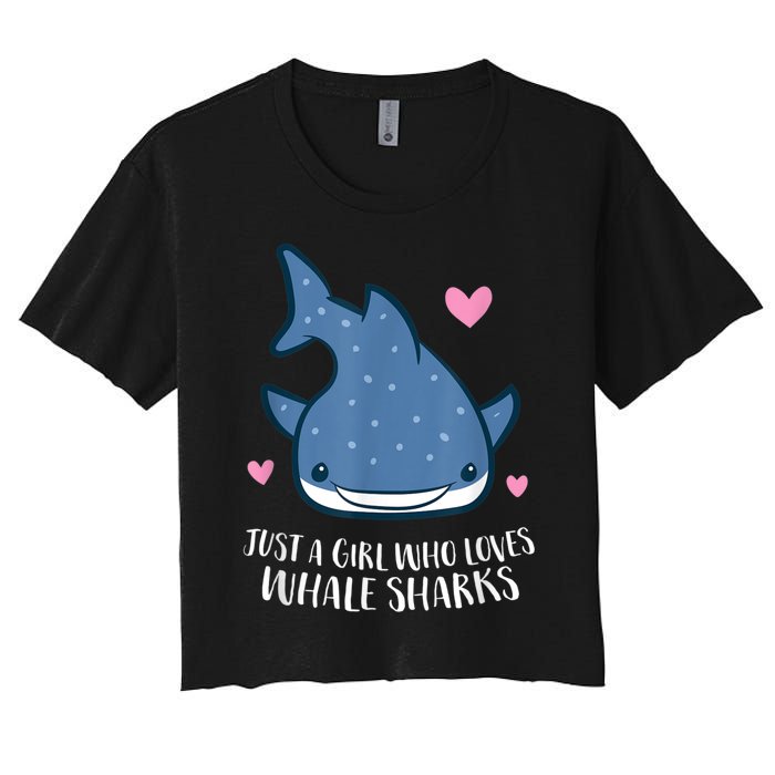 Just A Girl Who Loves Whale Sharks Cute Whale Shark Women's Crop Top Tee