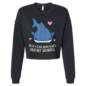 Just A Girl Who Loves Whale Sharks Cute Whale Shark Cropped Pullover Crew