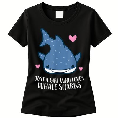 Just A Girl Who Loves Whale Sharks Cute Whale Shark Womens T-Shirt